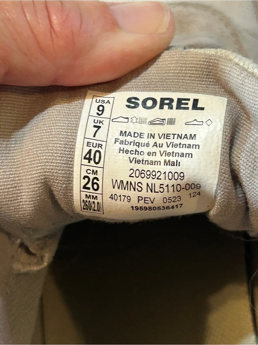 Sorel Women’s Waterproof Gray Canvas Suede Lace Up Sneakers Size 9 EU 40